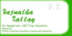 hajnalka kallay business card